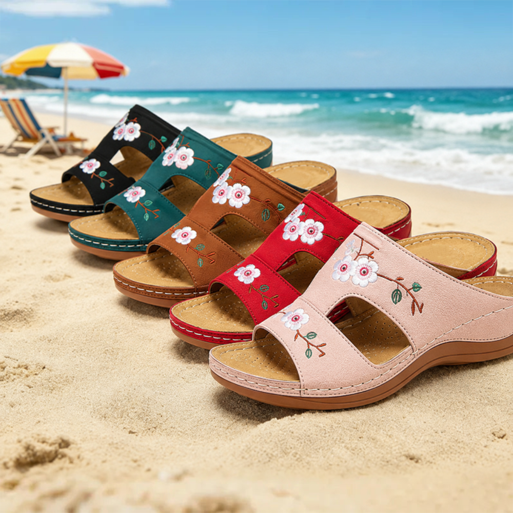 🌸Retro-style embroidered summer sandals | Ergonomic arch support — Walk all day without fatigue | Non-slip and breathable