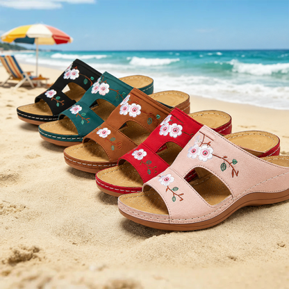 🌸Retro-style embroidered summer sandals | Ergonomic arch support — Walk all day without fatigue | Non-slip and breathable