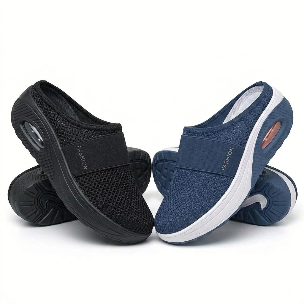 ✨ LAST DAY SALE-80% OFF ✨ BQODQO® Diabetic Air-Cushion Slip-On Walking Shoes, Orthopedic Diabetic Slippers, with Arch-Support for Women