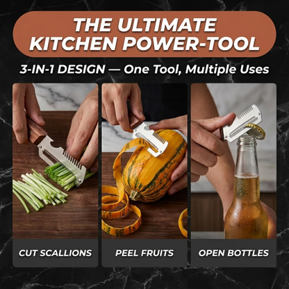 (Mother’s Day Sale 💖)2-in-1 Stainless Steel Vegetable Peeler with Wooden Handle & Bottle Opener