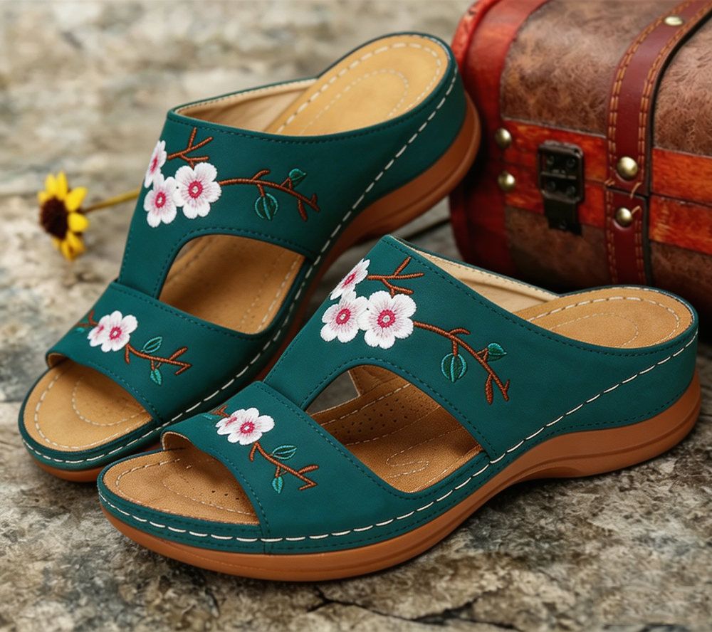 🌸Retro-style embroidered summer sandals | Ergonomic arch support — Walk all day without fatigue | Non-slip and breathable