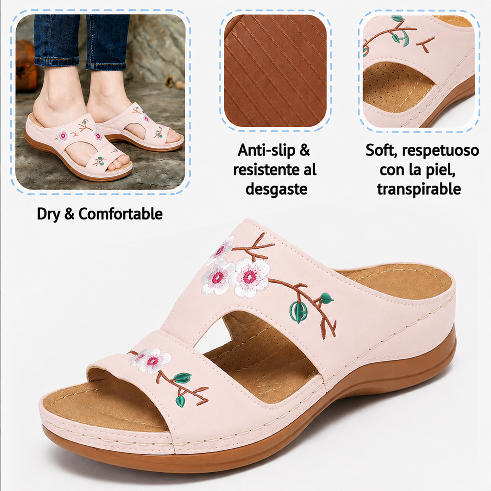 🌸Retro-style embroidered summer sandals | Ergonomic arch support — Walk all day without fatigue | Non-slip and breathable