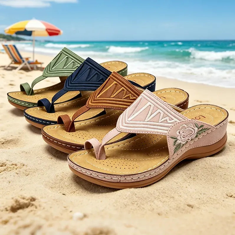 🌸Retro-style embroidered summer sandals | Ergonomic arch support — Walk all day without fatigue | Non-slip and breathable