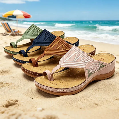 🌸Retro-style embroidered summer sandals | Ergonomic arch support — Walk all day without fatigue | Non-slip and breathable