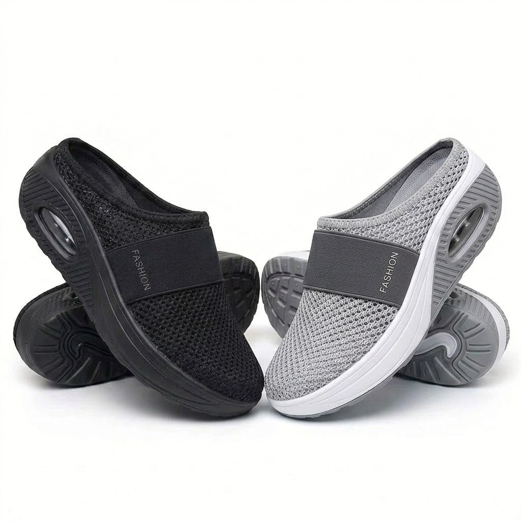 ✨ LAST DAY SALE-80% OFF ✨ BQODQO® Diabetic Air-Cushion Slip-On Walking Shoes, Orthopedic Diabetic Slippers, with Arch-Support for Women