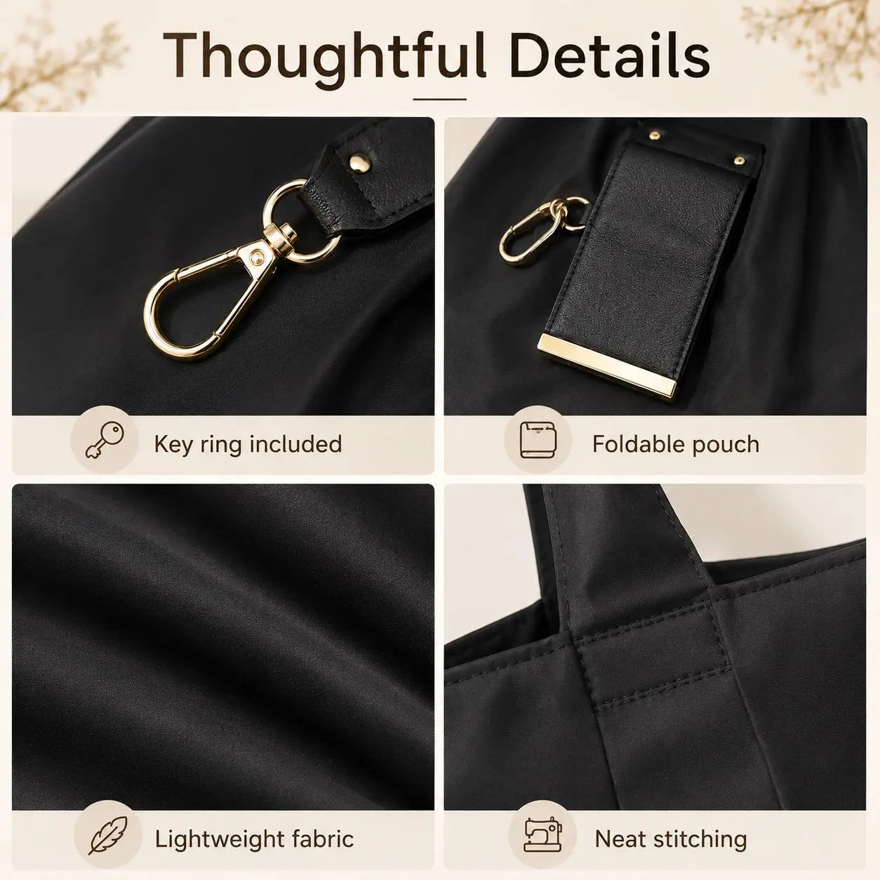 🛒Last Day 70% off! -Foldable Keychain Tote Bag – Pocket-Size Reusable Shopping Bag
