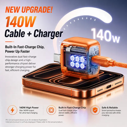 140W USB-C AI Smart Auto Power-Off Charging Protector