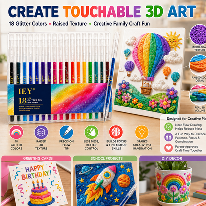 🎨Popcorn IEY® 3D Puffy Pens 18-Color Set | Magical Coloring Pens That “Rise” After Drawing | Kids’ Early Learning DIY Craft Gift Set