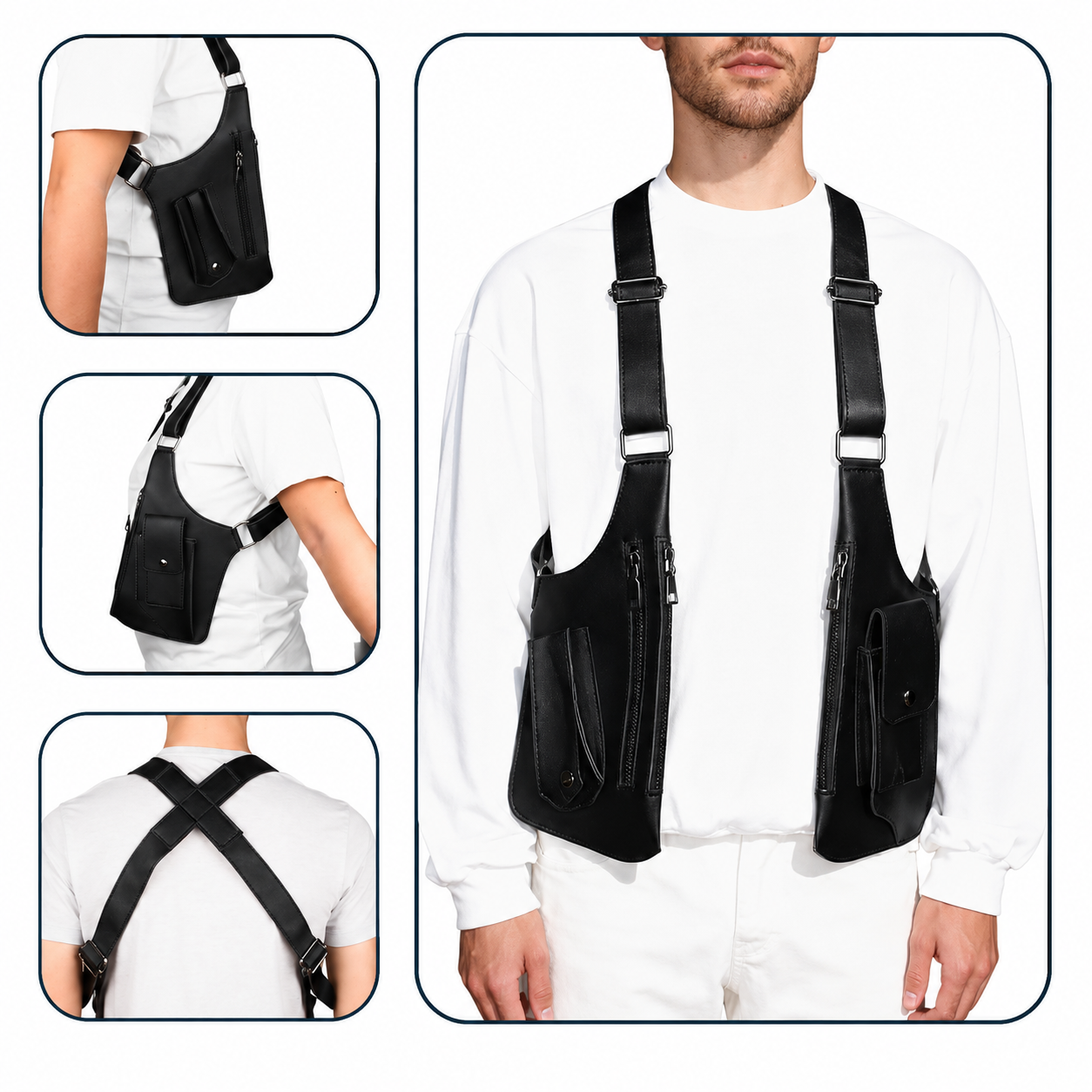 Bandolera Doble Multibolsillos