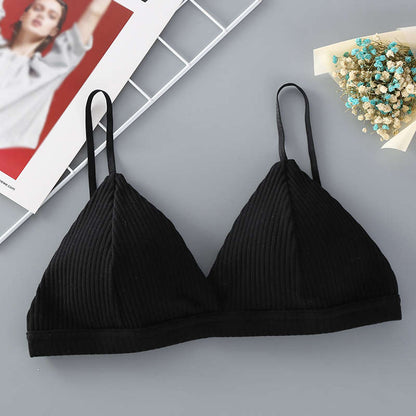 Sexy Women's Bra Sexy Lingerie Triangle Cup Threaded Cotton Bralettes Comfortable Brassie Female Seamless Underwear