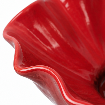 Hand-Formed Poppy Bird Bath Garden Stake