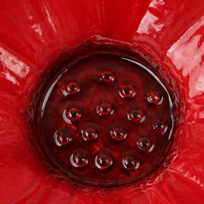 Hand-Formed Poppy Bird Bath Garden Stake