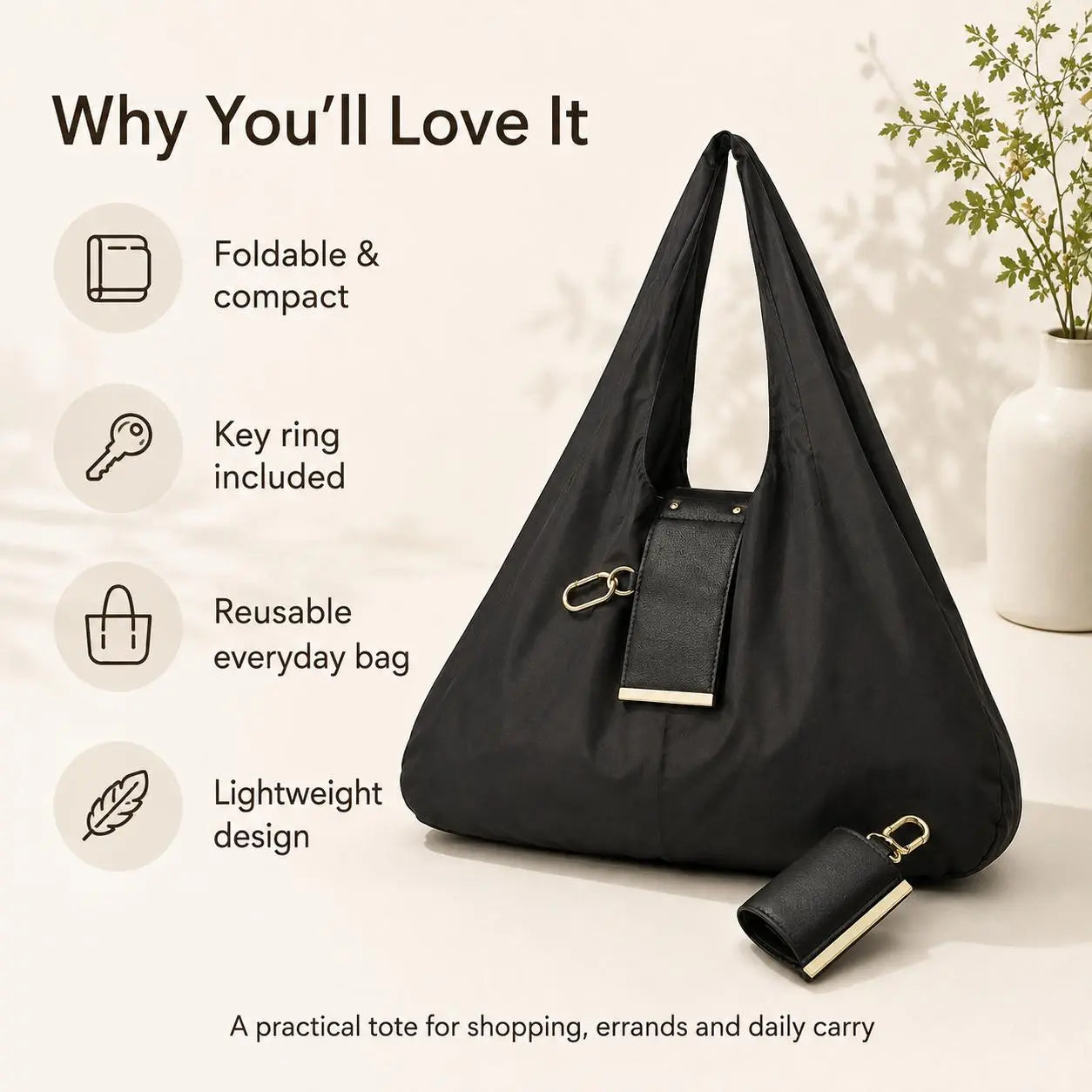 🛒Last Day 70% off! -Foldable Keychain Tote Bag – Pocket-Size Reusable Shopping Bag