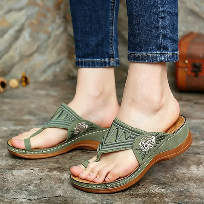 🌸Retro-style embroidered summer sandals | Ergonomic arch support — Walk all day without fatigue | Non-slip and breathable