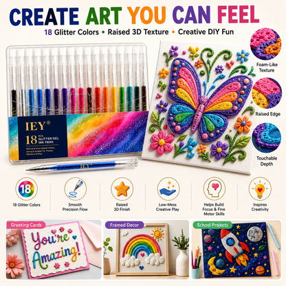 🎨Popcorn IEY® 3D Puffy Pens 18-Color Set | Magical Coloring Pens That “Rise” After Drawing | Kids’ Early Learning DIY Craft Gift Set