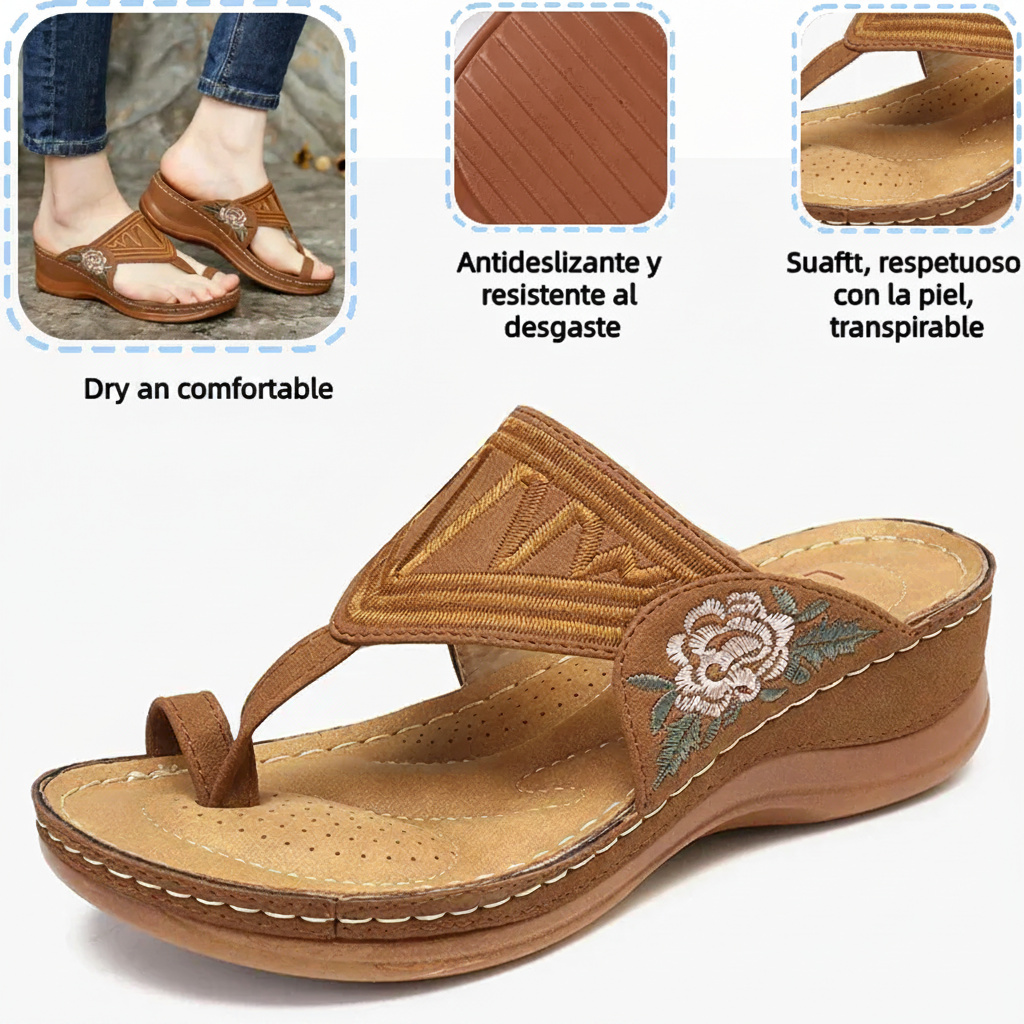 🌸Retro-style embroidered summer sandals | Ergonomic arch support — Walk all day without fatigue | Non-slip and breathable