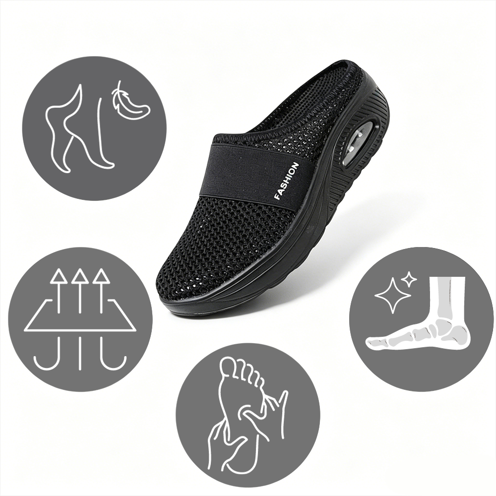 ✨ LAST DAY SALE-80% OFF ✨ BQODQO® Diabetic Air-Cushion Slip-On Walking Shoes, Orthopedic Diabetic Slippers, with Arch-Support for Women