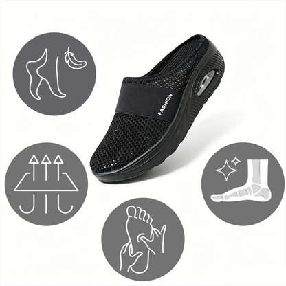 ✨ LAST DAY SALE-80% OFF ✨ BQODQO® Diabetic Air-Cushion Slip-On Walking Shoes, Orthopedic Diabetic Slippers, with Arch-Support for Women