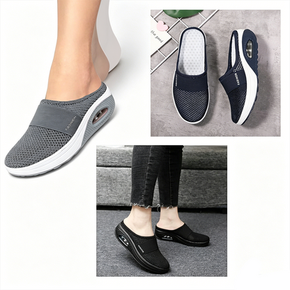 ✨ LAST DAY SALE-80% OFF ✨ BQODQO® Diabetic Air-Cushion Slip-On Walking Shoes, Orthopedic Diabetic Slippers, with Arch-Support for Women