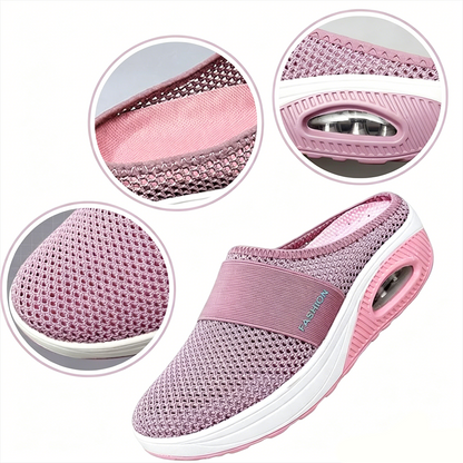✨ LAST DAY SALE-80% OFF ✨ BQODQO® Diabetic Air-Cushion Slip-On Walking Shoes, Orthopedic Diabetic Slippers, with Arch-Support for Women